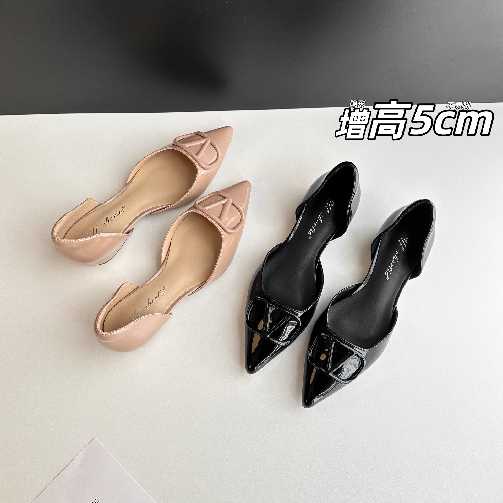 Sandalias de Charol en Punta para Mujer 5cm Transpirable Elevador image 1