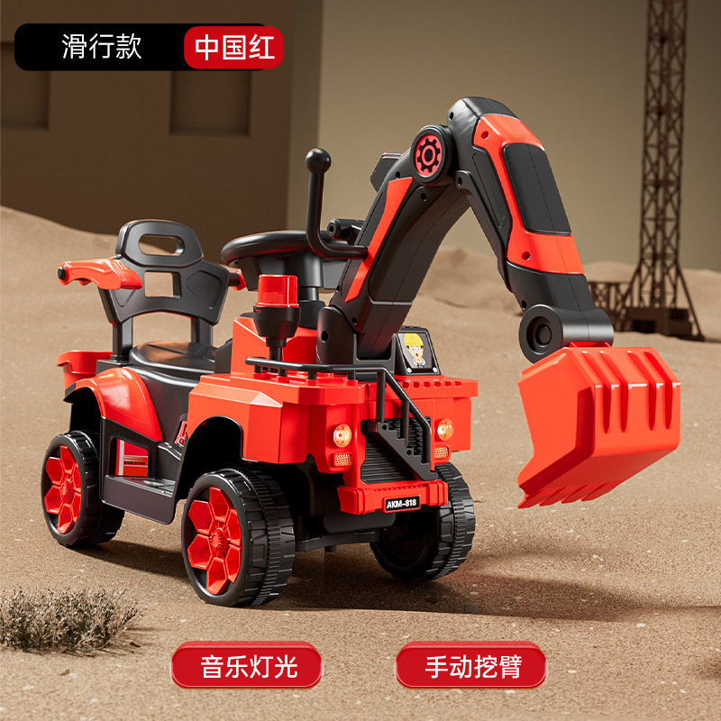 Excavadora eléctrica para niños, coche de juguete para niños, excavadora eléctrica de control remoto, vehículo de ingeniería grande