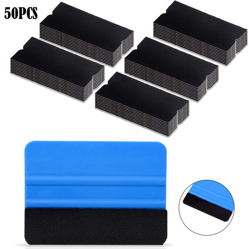50件套10x4.8cm织物毡边缘刮擦免费软湿干毡，用于汽车包装刮板3M