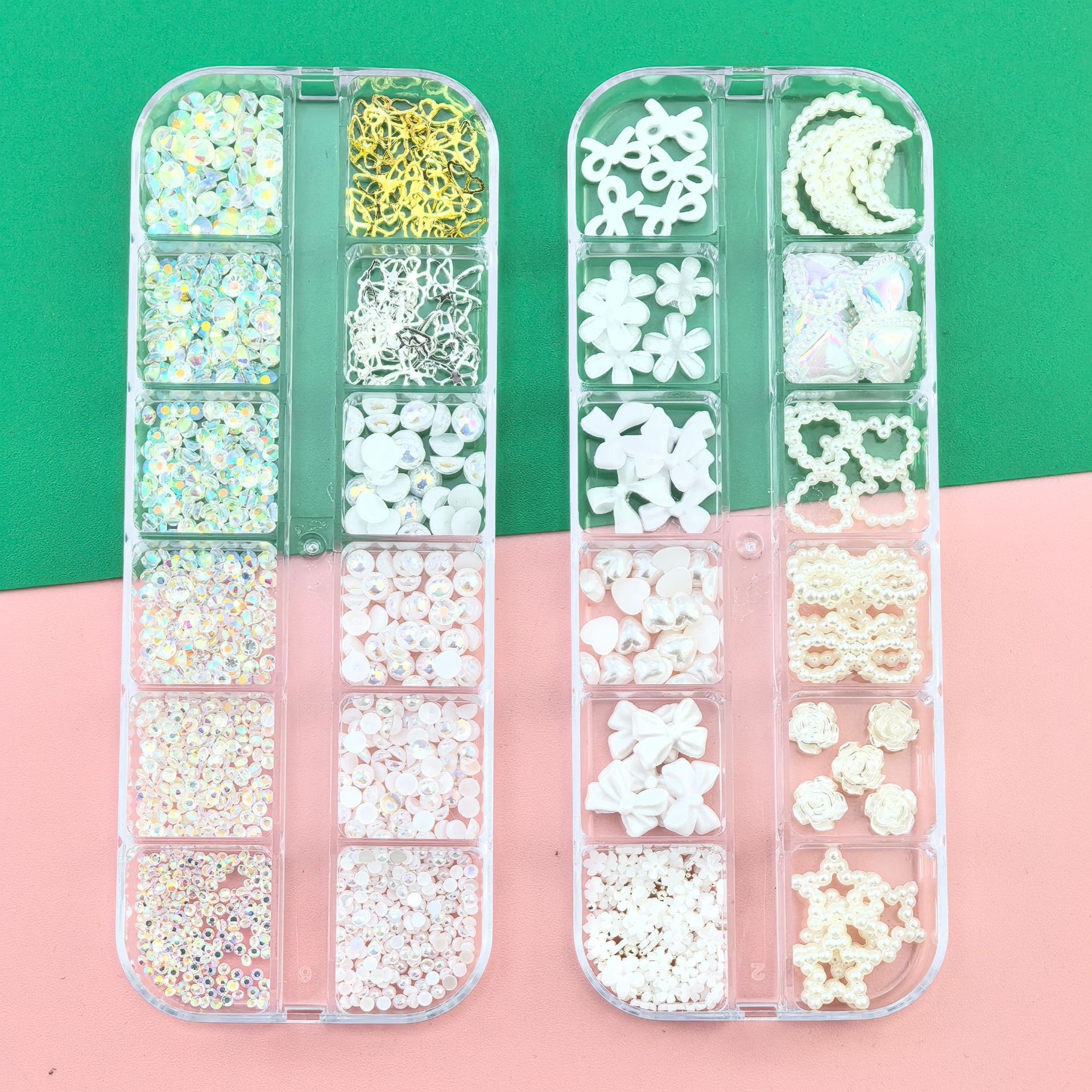 Xiaohongshu Hot-Selling Bow Flower Face Stickers Diamond Eye Makeup Stickers Nail Art Jewelry Diamond Jewelry DIY Pearl Butterfly Decoration