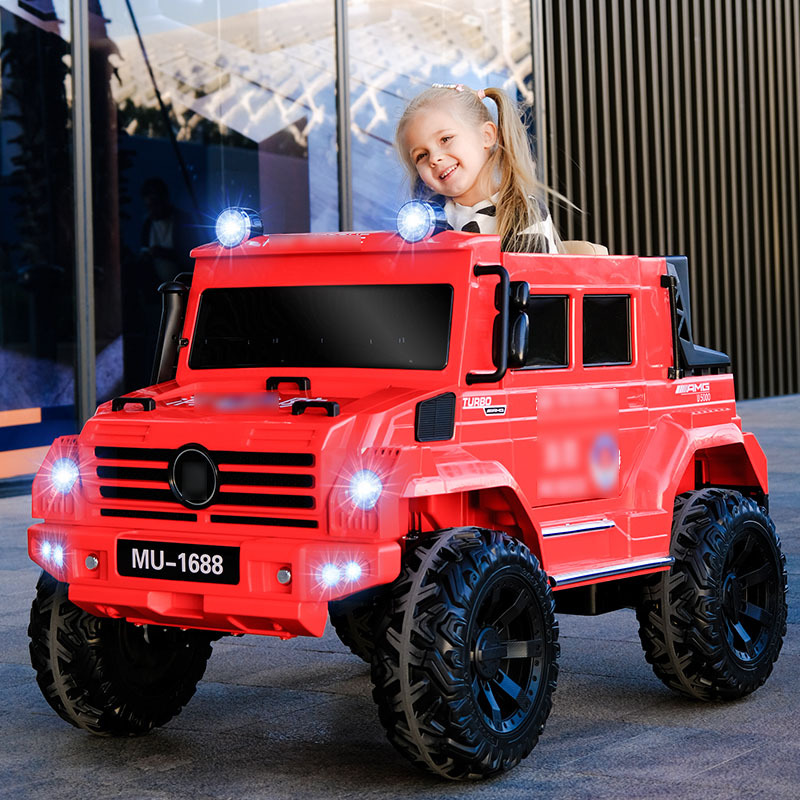 Vehículos todoterreno de los niños de la música carga auto-conducción de cuatro ruedas coche de juguete de bebé puede sentarse niños adultos cuatro ruedas coche de control remoto