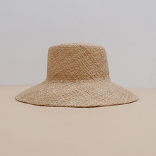 拉菲草编草帽平顶大帽檐轻薄遮阳防晒简约百搭出游海边度假沙滩帽