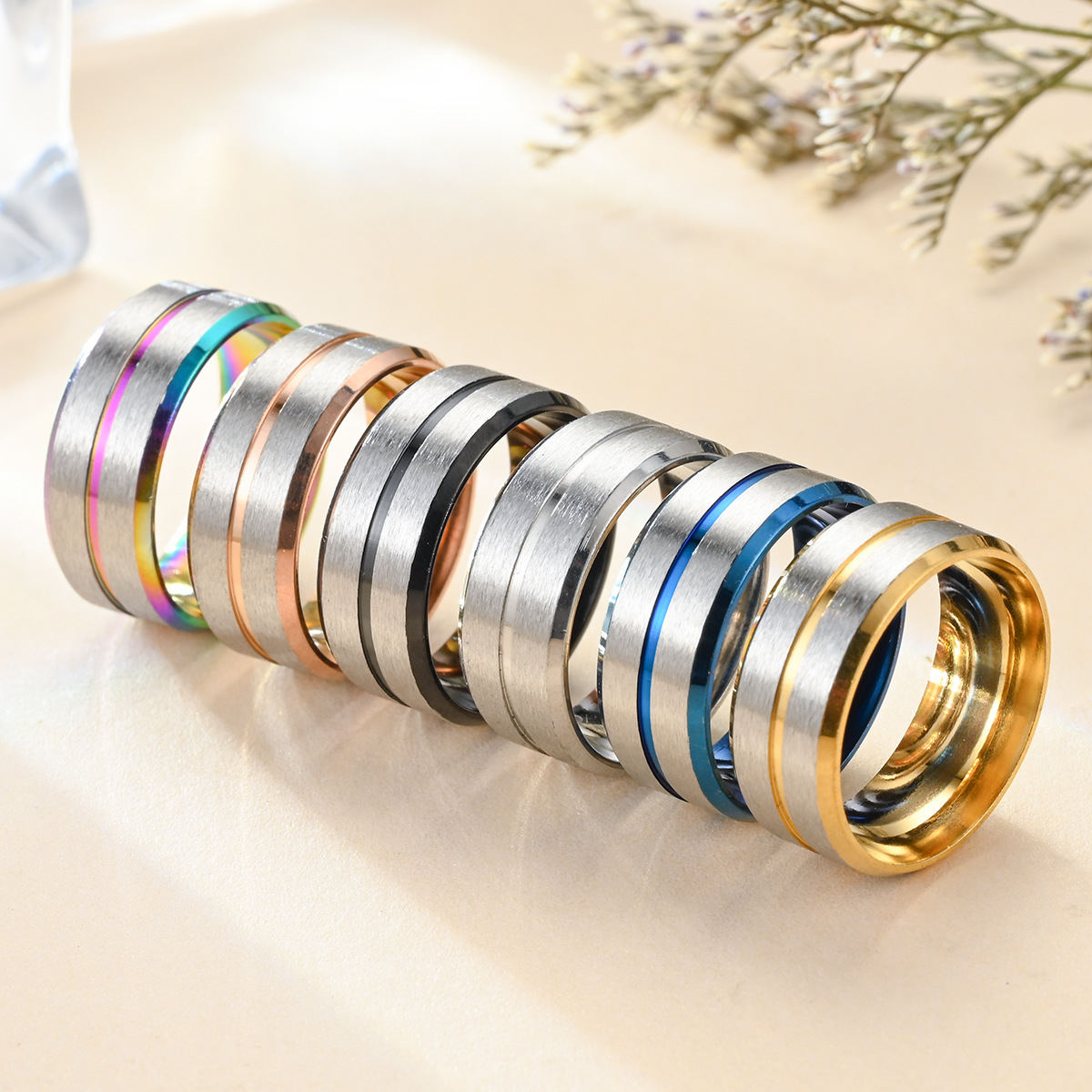 Fashion Geometric Stainless Steel Rings Metal Stainless Steel Rings 1 Piece