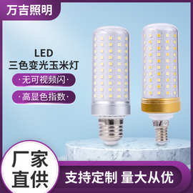 led三色玉米灯家用照明厂家批发高亮灯泡E27/E14螺口大功率玉米灯