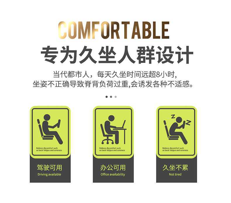 26 types of car headrests and lumbar supports, aviation memory foam neck pillows, ergonomic lumbar support car pillows for cross-border sales