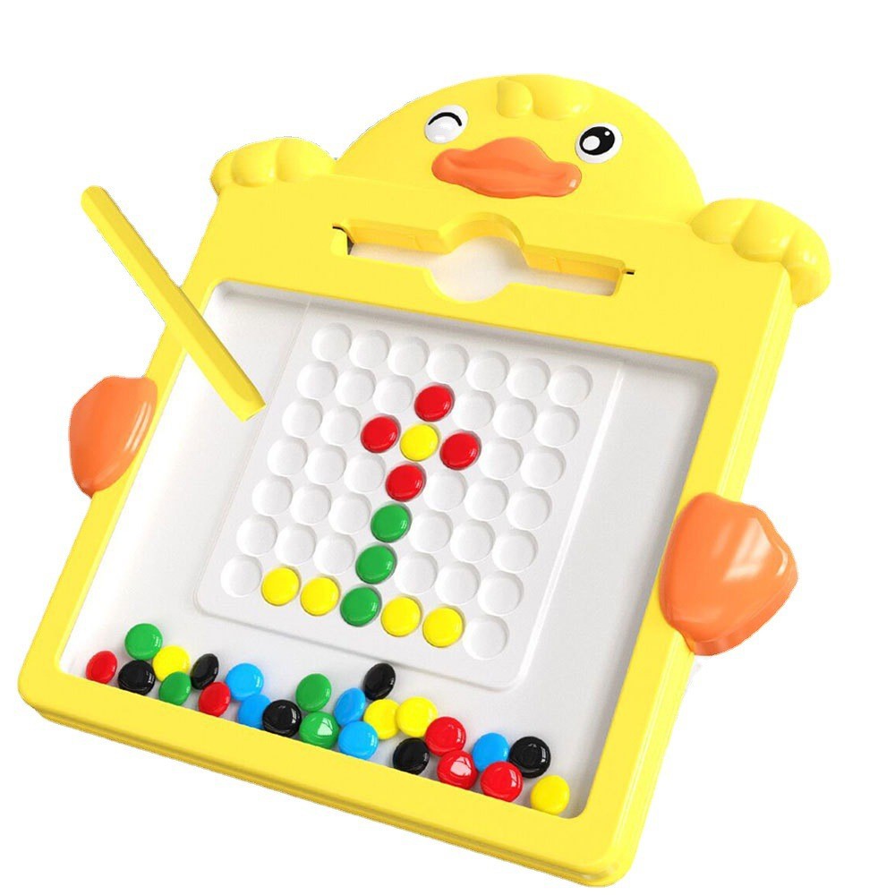 Qizhi educación temprana de los niños pluma magnética tablero de dibujo creativo de dibujos animados de plástico DIY cuentas magnéticas de colores tablero de escritura