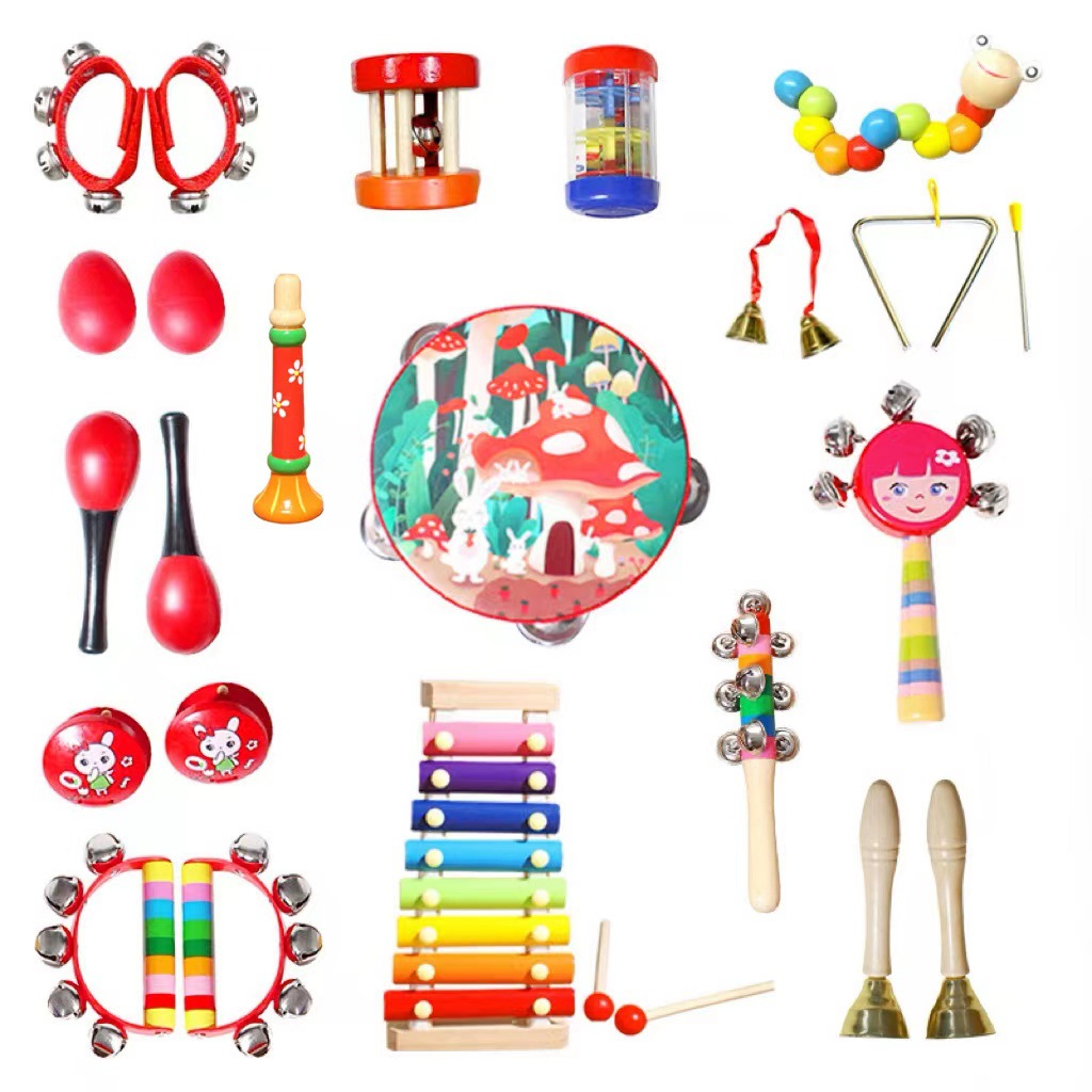 Conjunto de instrumentos musicales Orph 13 piezas juegos de música de percusión infantil juguetes auxiliares de enseñanza rojo image 14