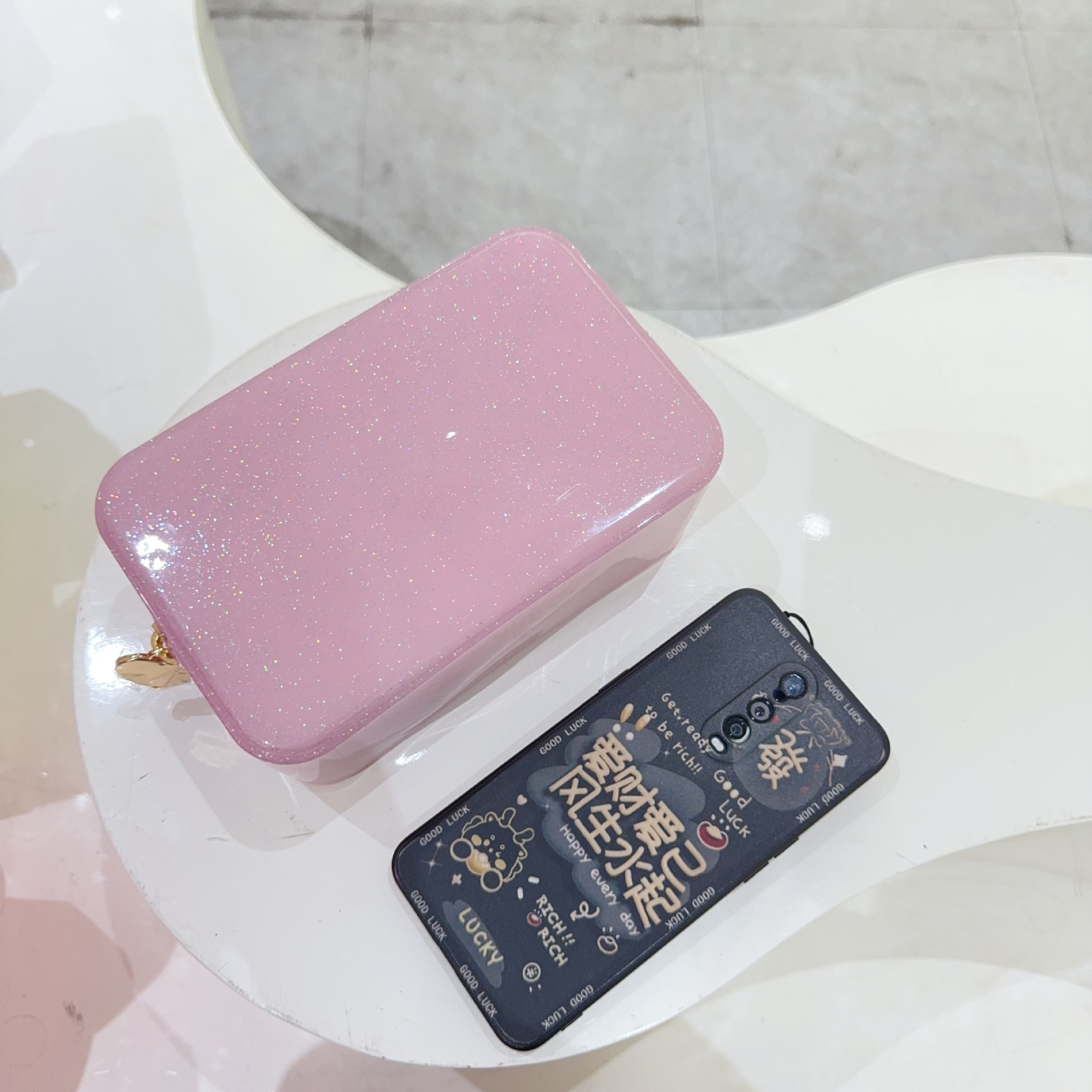 PVC Solid Color Sewing Thread Square Clutches display picture 5