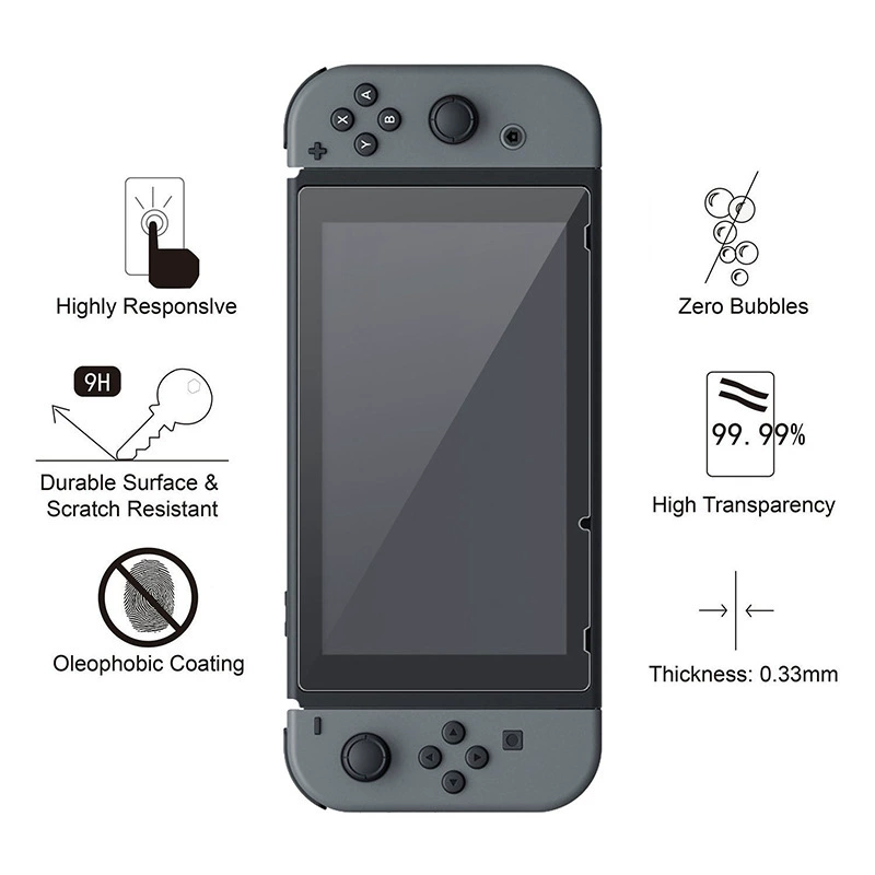 Защитная пленка из закаленного стекла для Nintendo Switch, отпечатков рук не оставляет, геймер консоль защитная пленка