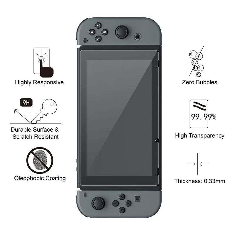 Защитная пленка из закаленного стекла для Nintendo Switch, отпечатков рук не оставляет, геймер консоль защитная пленка