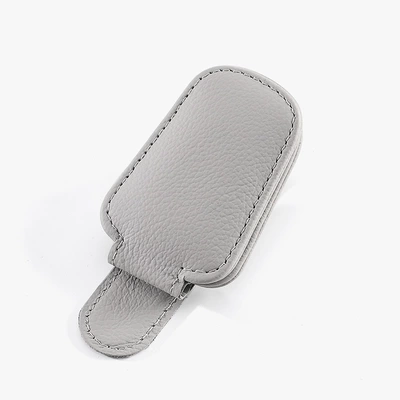 Car Glasses Clip/Bill Clip sun visor car car glasses - full-cowhide-glasses-clip-gray