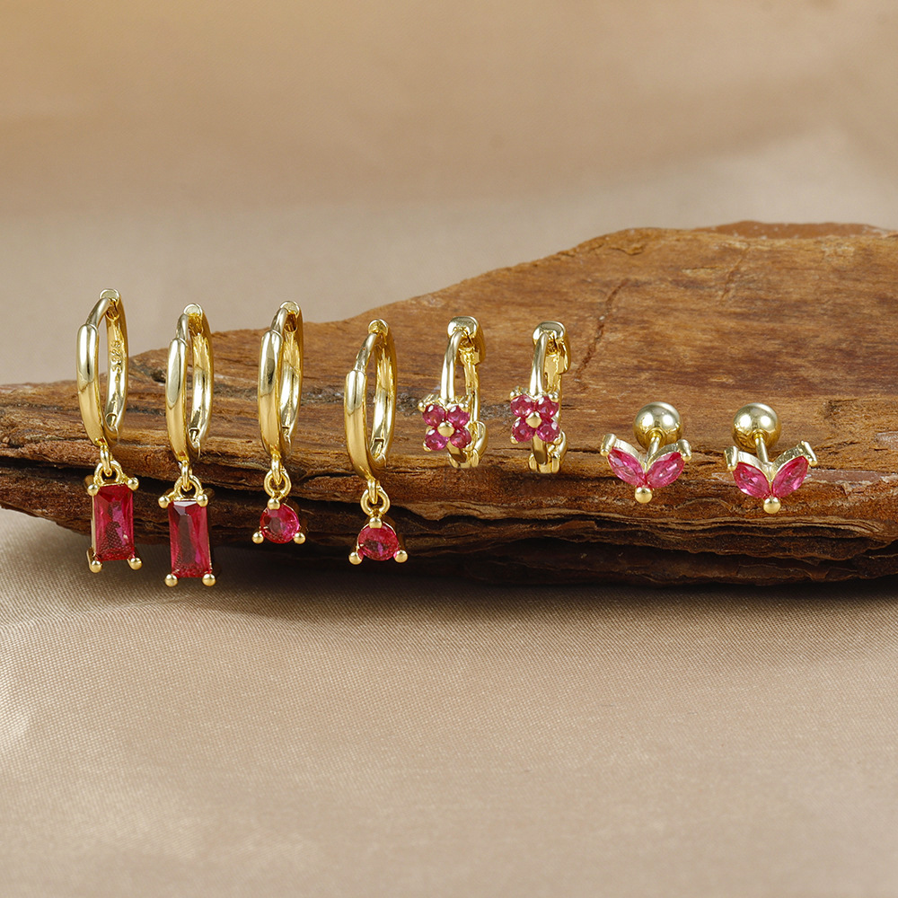 1 Par Elegante Geométrico Gotitas De Agua Enchapado Cobre Circón Pendientes De Gota Aretes display picture 3