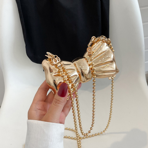 Cross-border Butterfly Metal Red Pocket  New Women's Bag Fashion High-end Evening Bag Mini Chain Crossbody Bag Summer