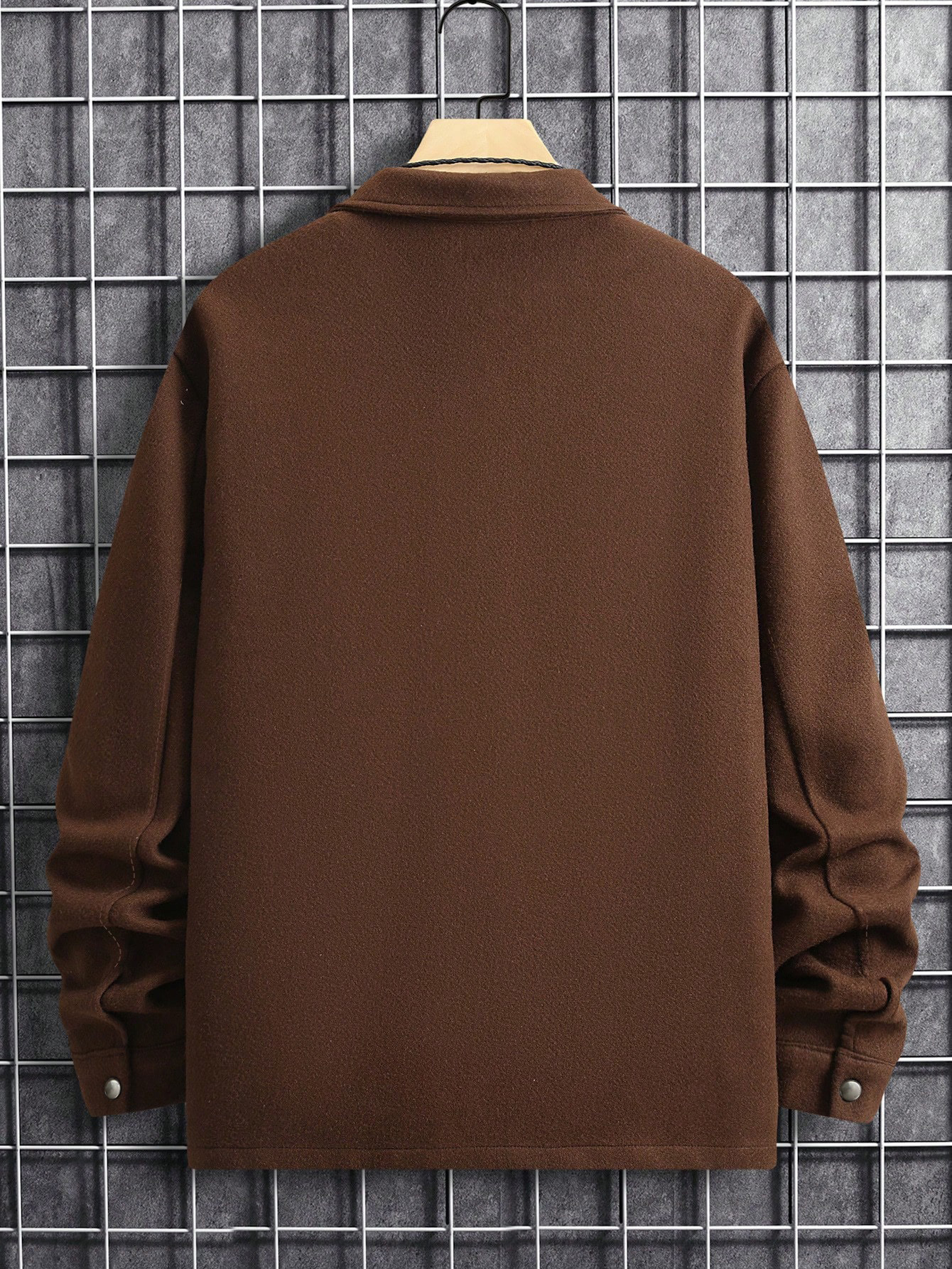 Denim Jacket Men Loose Fit Turn Down Collar Casual Outerwear_voghion.com