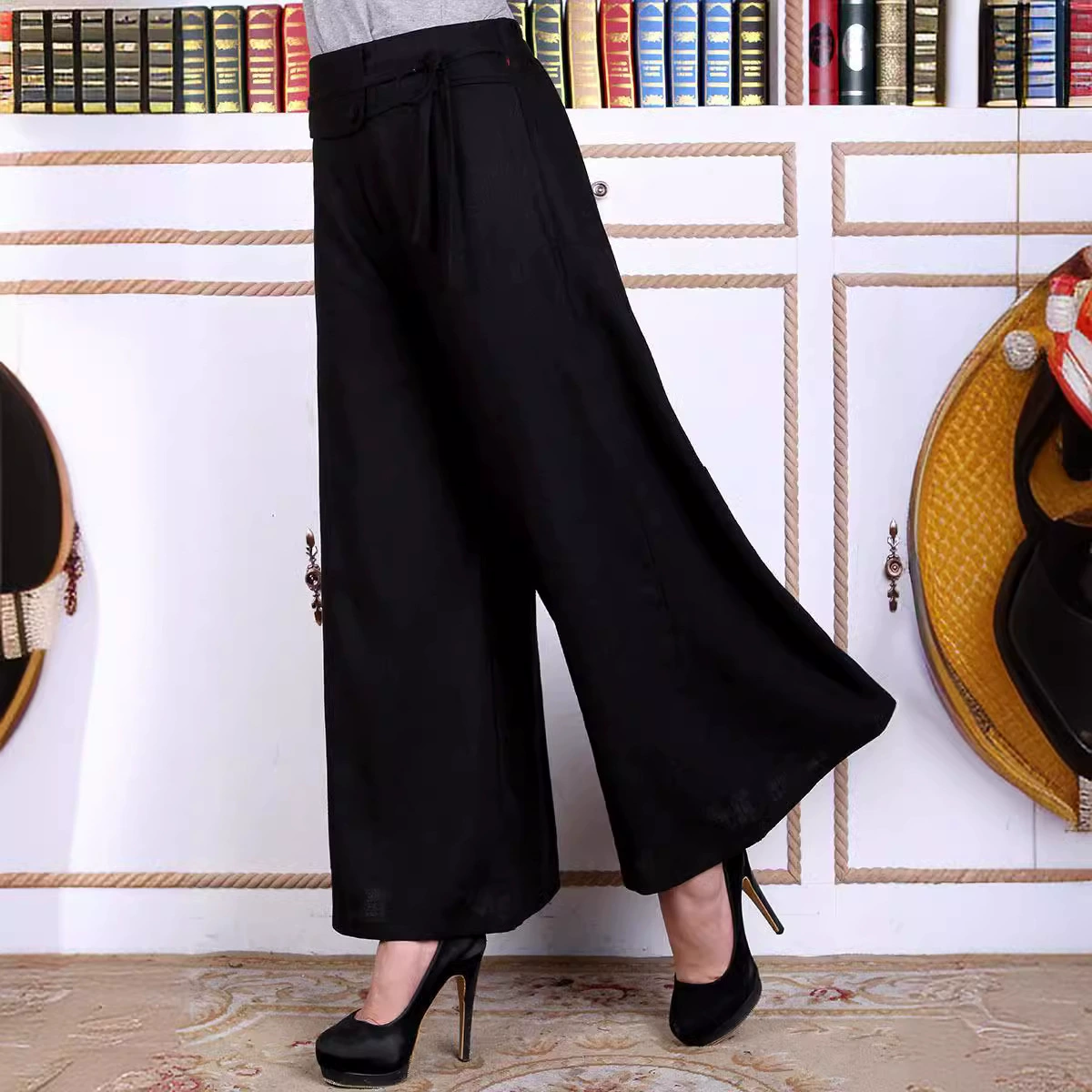 Брюки костюма Тан оптом 2387-1 новые брюки из хлопка и конопли рабочая одежда повседневные расклешенные брюки