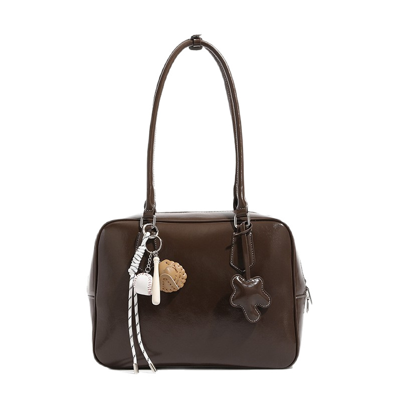 Valencia Original Genuine Leather Beta Bag Niche Retro Bowling Bag For Women New Large Capacity Shoulder Crossbody Bag - Thumbnail 5