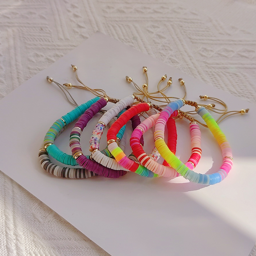 Vacation Geometric soft clay Copper Beaded Womenu0027S Bracelets