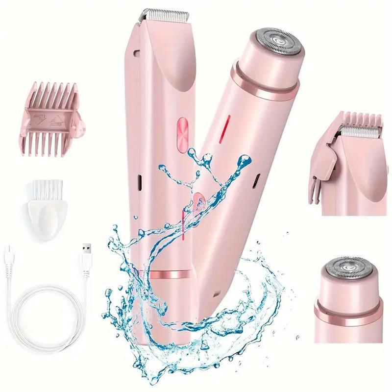 New women's dual-head electric shaver, rechargeable facial and body hair removal device, waterproof shaver, cross-border product