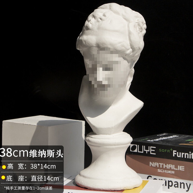 素描石膏几何体美术石膏像写生模型摆件16个大号静物教具男头骨|undefined