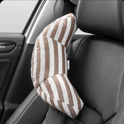 Car Seat Belt, Kidsren's Seat belt shoulder pad - brown-stripes-1-pack