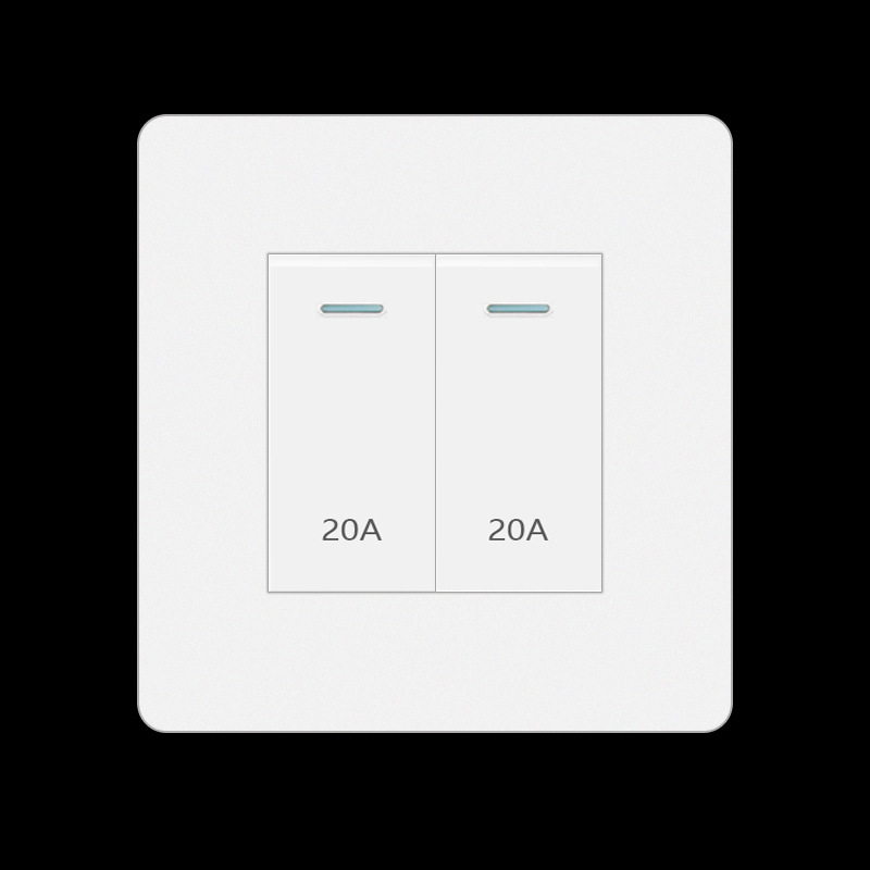 国际外贸86型暗装双联二位20A大功率空调热水器双极双端开关插座