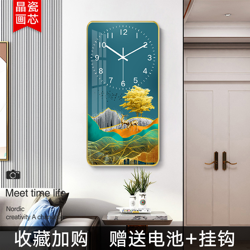 Moderno Hotel minimalista pasillo pintura decorativa reloj de lujo luz corredor Fondo colgante de pared pintura salón reloj mural