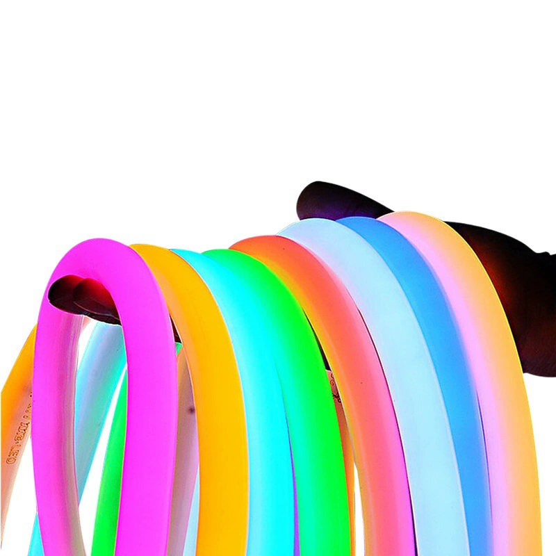 Светодиодная круглая Гибкая силиконовая лампа с мягким рукавом на открытом воздухе 360 градусов Водонепроницаемая супер яркая креативная декоративная атмосферная линейная лампа