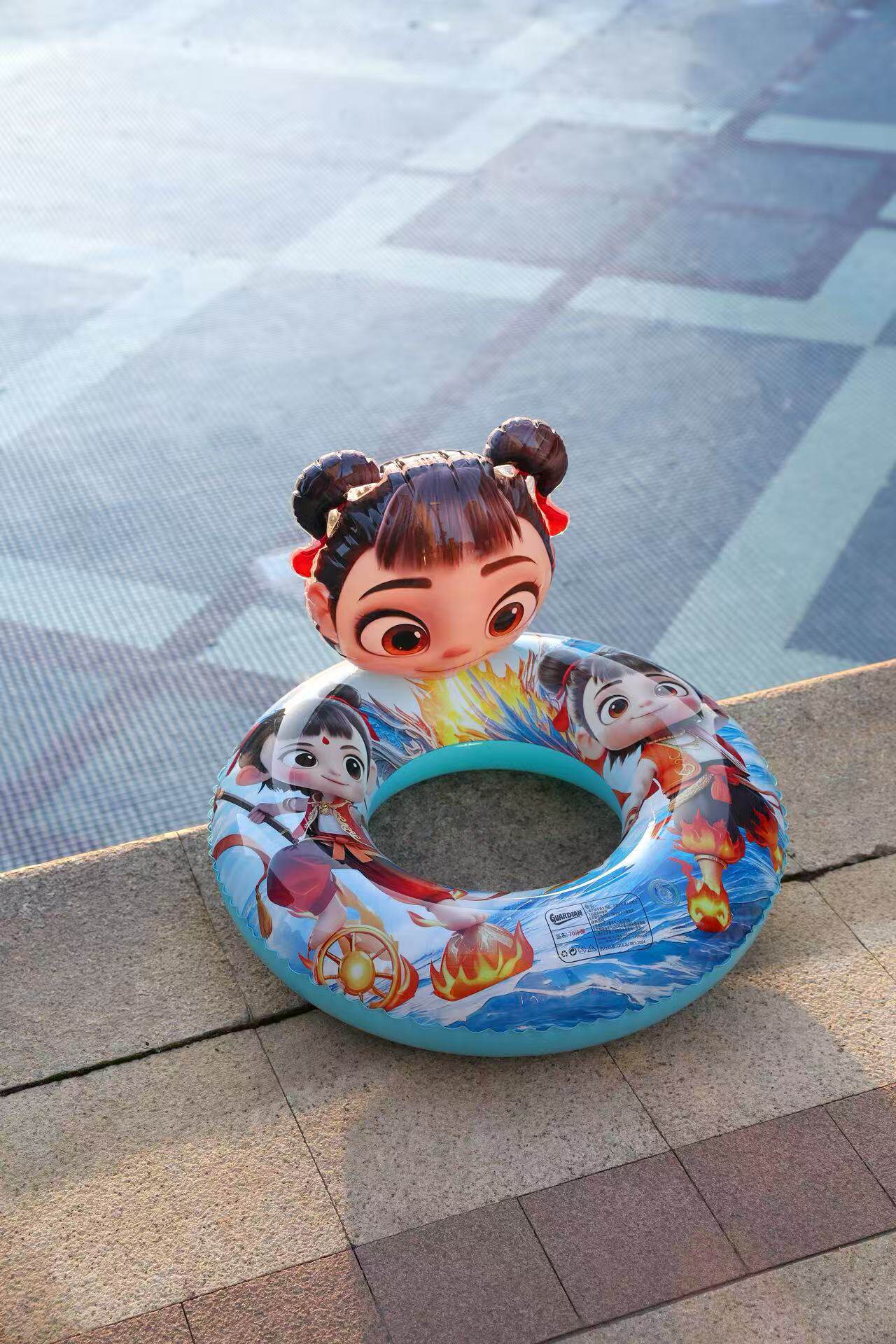 Flotador Inflable Infantil de PVC Eco-amigable con Dibujos Animados para Piscina y Parque Acuático
