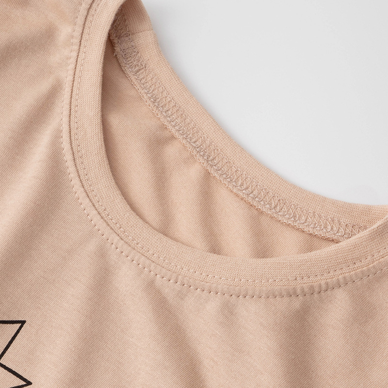Malwee niño camiseta de manga larga ropa de otoño nuevo estilo europeo y americano para niños de media edad casual cuello redondo impresión de ropa superior infantil