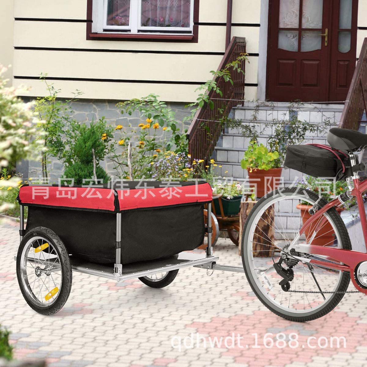 可折叠户外自行车拖车，出口欧美亚马逊宠物拖车，儿童拖车