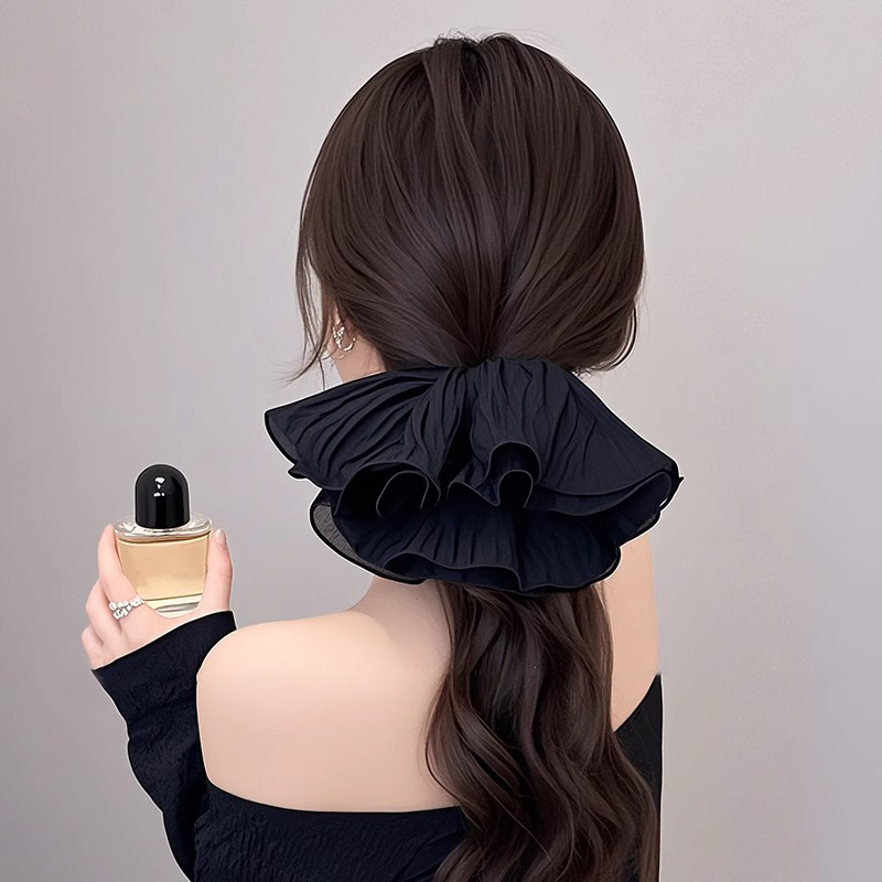 Coreano de alto nivel plegado anillo de cabello de intestino grueso para mujeres 2025 nuevo encantador disco de cabello de princesa cuerda de cabello de bola