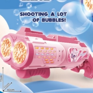 Pistola de burbujas eléctricas porosas de doble cabeza, máquina de burbujas automática para niños de mano, Gatlin