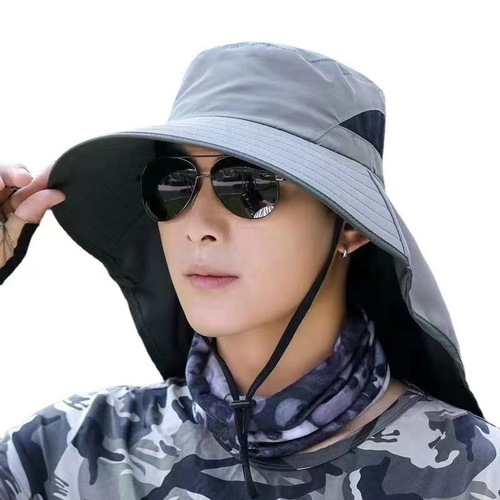 Sun protection face mask for men, summer fishing hat, face covering fisherman hat, UV protection sun hat, outdoor sunshade hat