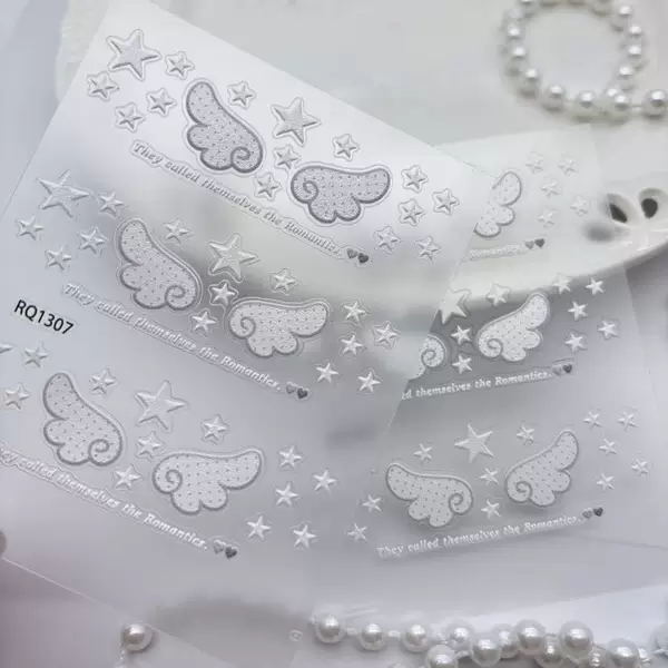 3D winged star stickers for gift packaging, Korean-style ins water cup, power bank, planner DIY decoration stickers