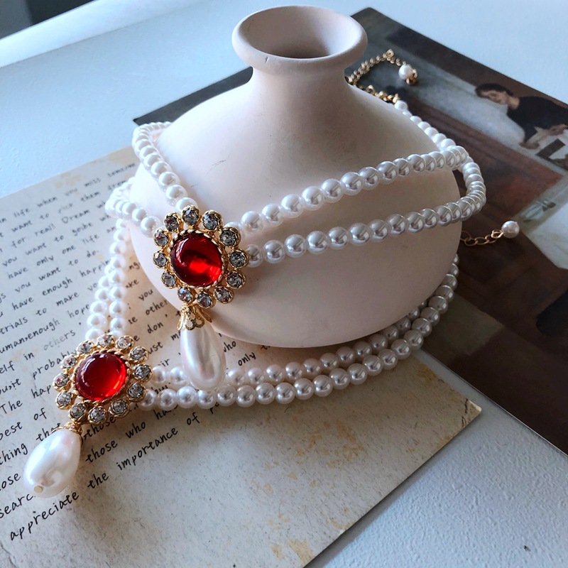 Nihaojewelry Mode Collier Pendentif Goutte De Perle Blanche Bijoux En Gros display picture 1