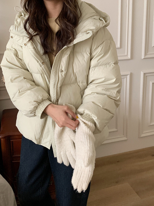 Short down Jacket for Women, Korean Style, Hooded, Thickened, Petite, Loose Fit, Slimming, White Duck Down, Warm Winter Coat Short down Jacket for Women, Korean Style, Hooded, Thickened, Petite, Loose Fit, Slimming, White Duck Down, Warm Winter Coat