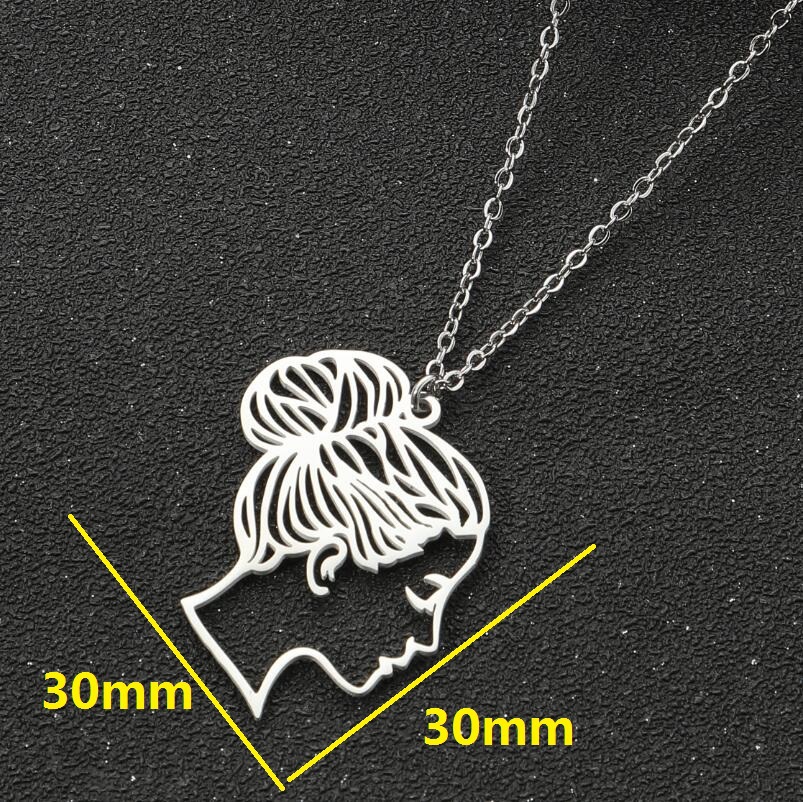 Fashion Portrait Stainless Steel Titanium Steel Plating Hollow Out Pendant Necklace 1 Piece
