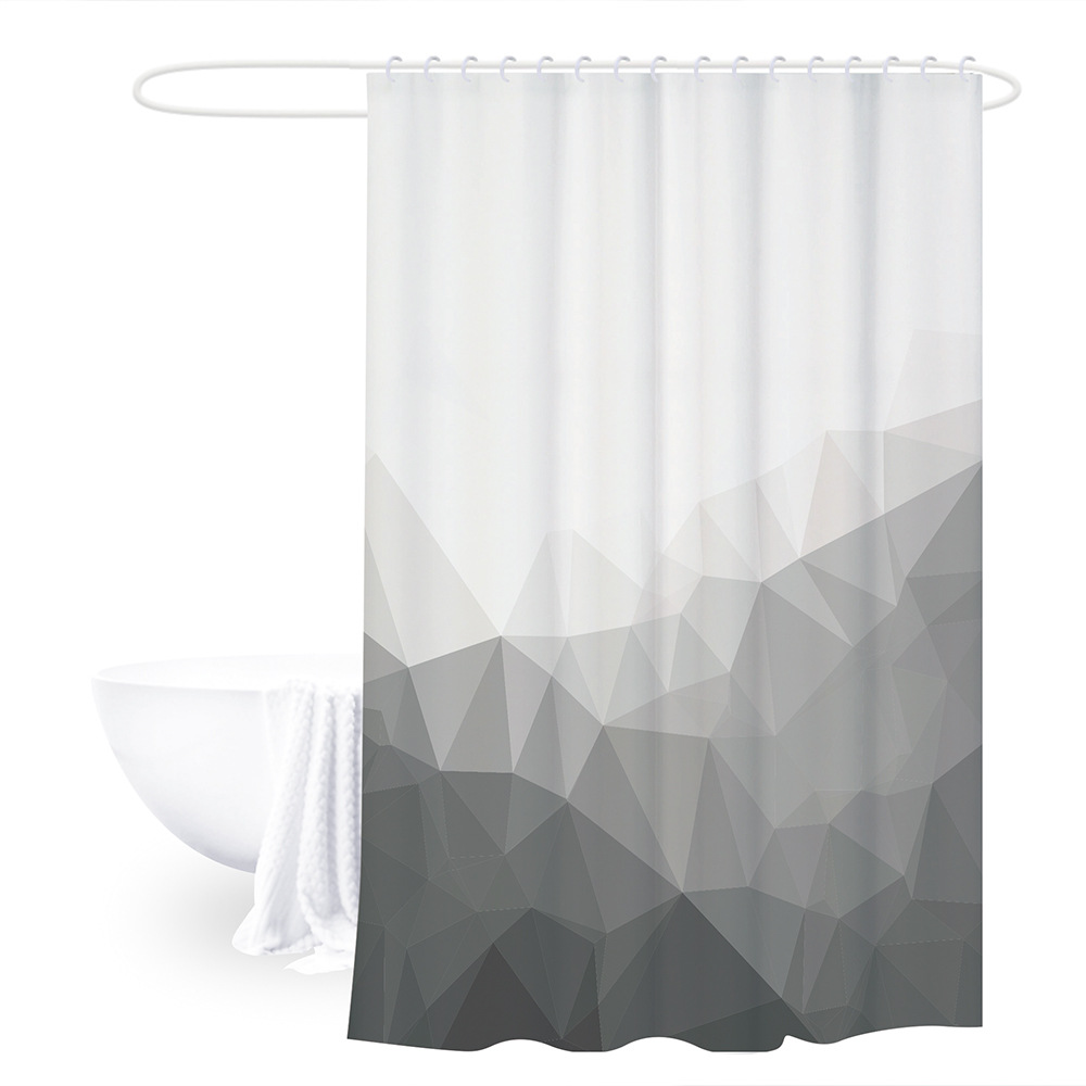 Cortina de baño de poliéster personalizada incluida botón de plástico baño de ducha impermeable cortina de baño de partición antifungal