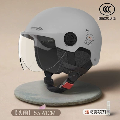Motosiklet kaskı (dəbilqə) | for electric scooters, summer sun protection - grey-dog-safety-and-anti-fall-3c-certified-transparent-short-lens-detachable-ear-protection