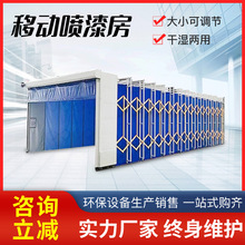 工业伸缩喷漆房 电动轨道折叠式打磨房 干式无尘打磨移动伸缩房