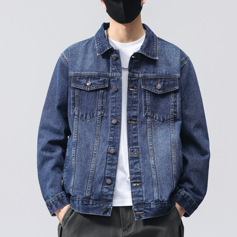 American Retro Washed Vintage Denim Jacket for Men, New Autumn Style, High-End Loose-Fitting Couple's Trendy Brand Jacket American Retro Washed Vintage Denim Jacket for Men, New Autumn Style, High-End Loose-Fitting Couple's Trendy Brand Jacket