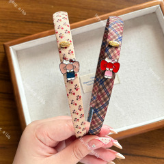 时尚潮流碎花条纹猫咪发箍甜美少女洗脸发束头箍百搭学生发卡发饰