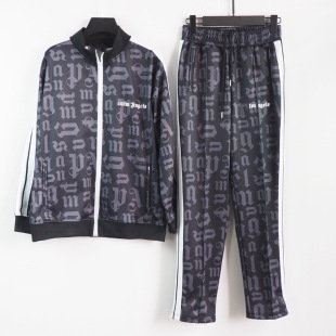 Correct version palm palm Angel angels full printed letters High Street leisure sports suit men's and women's fashion
