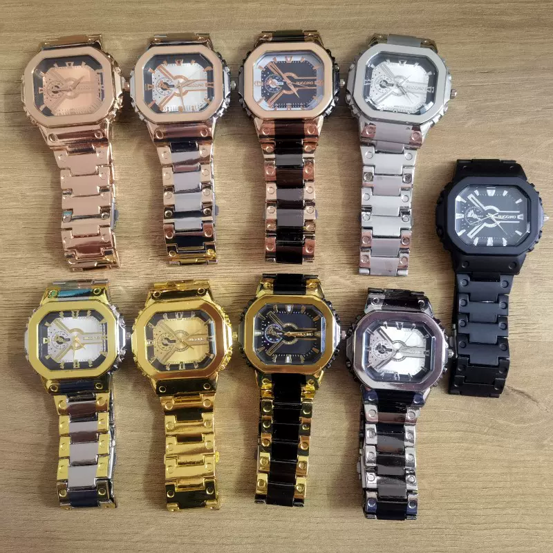 方形腕表时尚钢带石英表商务男表批发厂家直销直播带货礼品表