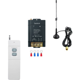 Wireless remote control switch with gain antenna RF433 high power 30A wide voltage DC 12-72v wide application