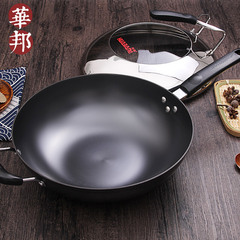 炒鍋三代生態真不鏽無塗層不粘 鑄鐵鍋平底鍋炒菜鍋家用鍋具