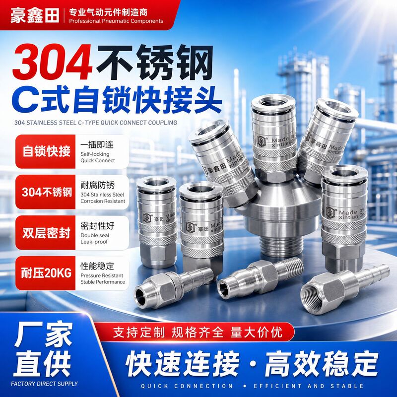 Festo Smc Vacuum Connector Negative Pressure Quick-Release 304 Stainless Steel Pneumatic C-Type Connector Self-Locking Quick Connector Festo Smc Vacuum Connector Negative Pressure Quick-Release 304 Stainless Steel Pneumatic C-Type Connector Self-Locking Quick Connector