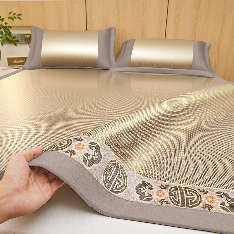 High-End Double-Sided Rattan Mat Foldableing Summer Ice Silk Mat Class a Antibacterial and Mite Removal Straw Mat for Infants and Young Children