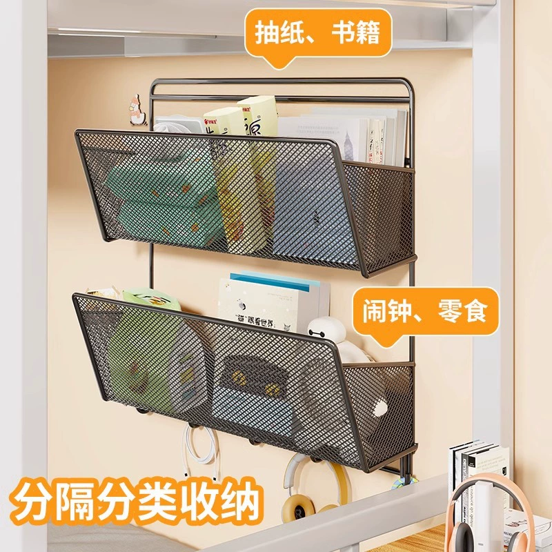 Door wall storage rack for students dormitory wall storage rack for bedside large capacity hanging basket