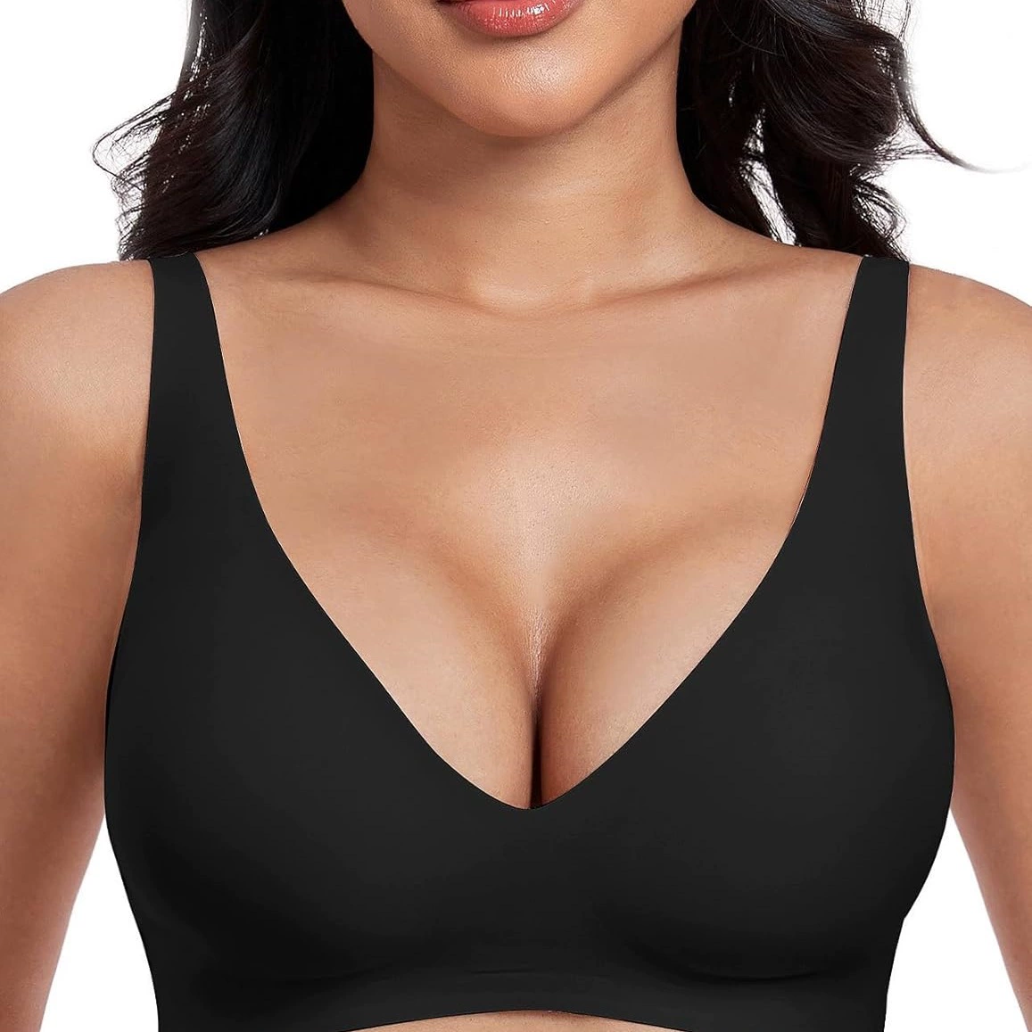 Uroagous Deep V Bra Женский беспроводной бесшовный бюстгальтер Женский беспроводной бюстгальтер-футболка с глубоким вырезом.